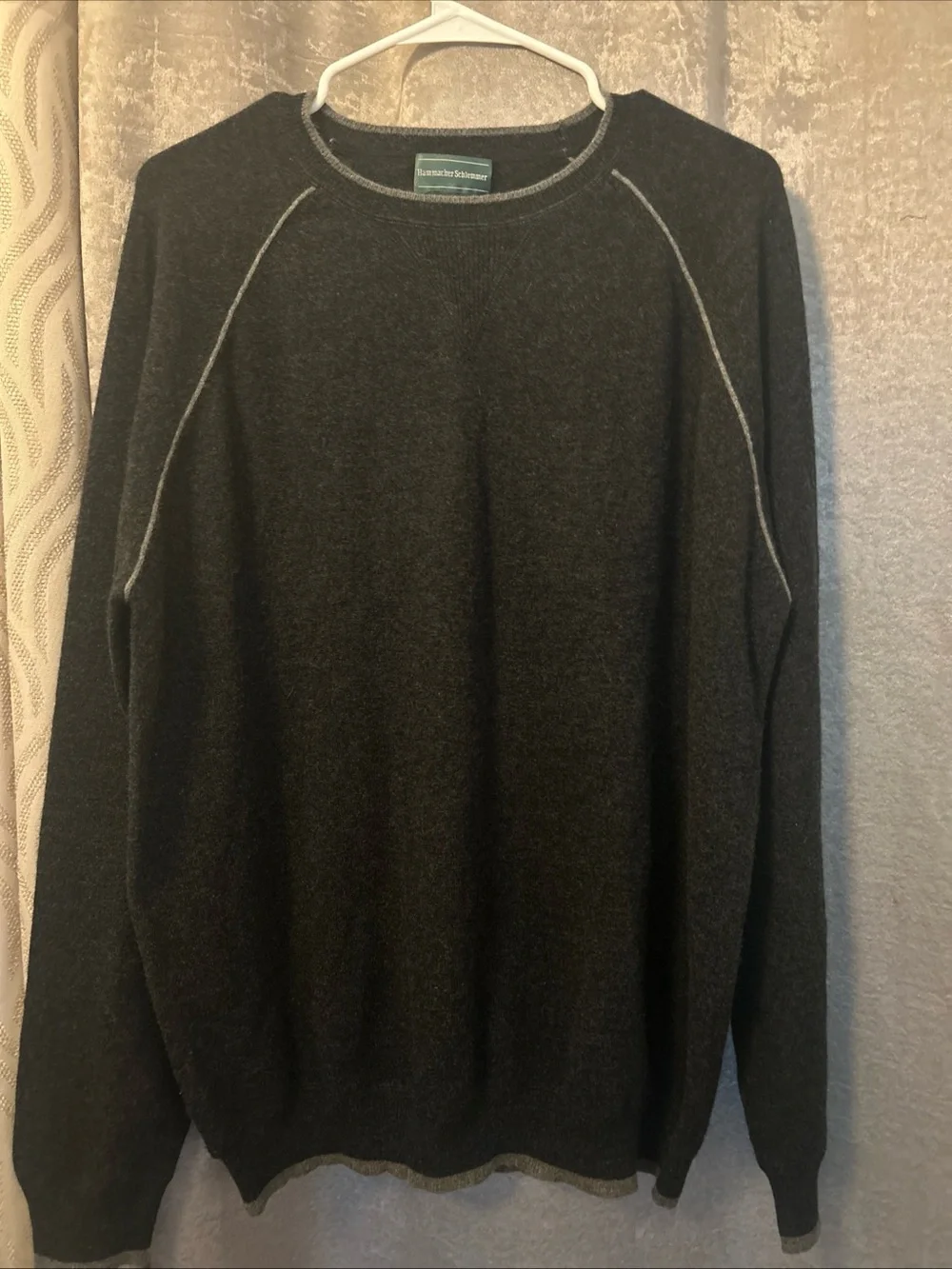 Hammacher Schlemmer The Washable Cashmere Sweater 2XL Preppy Quiet Luxury